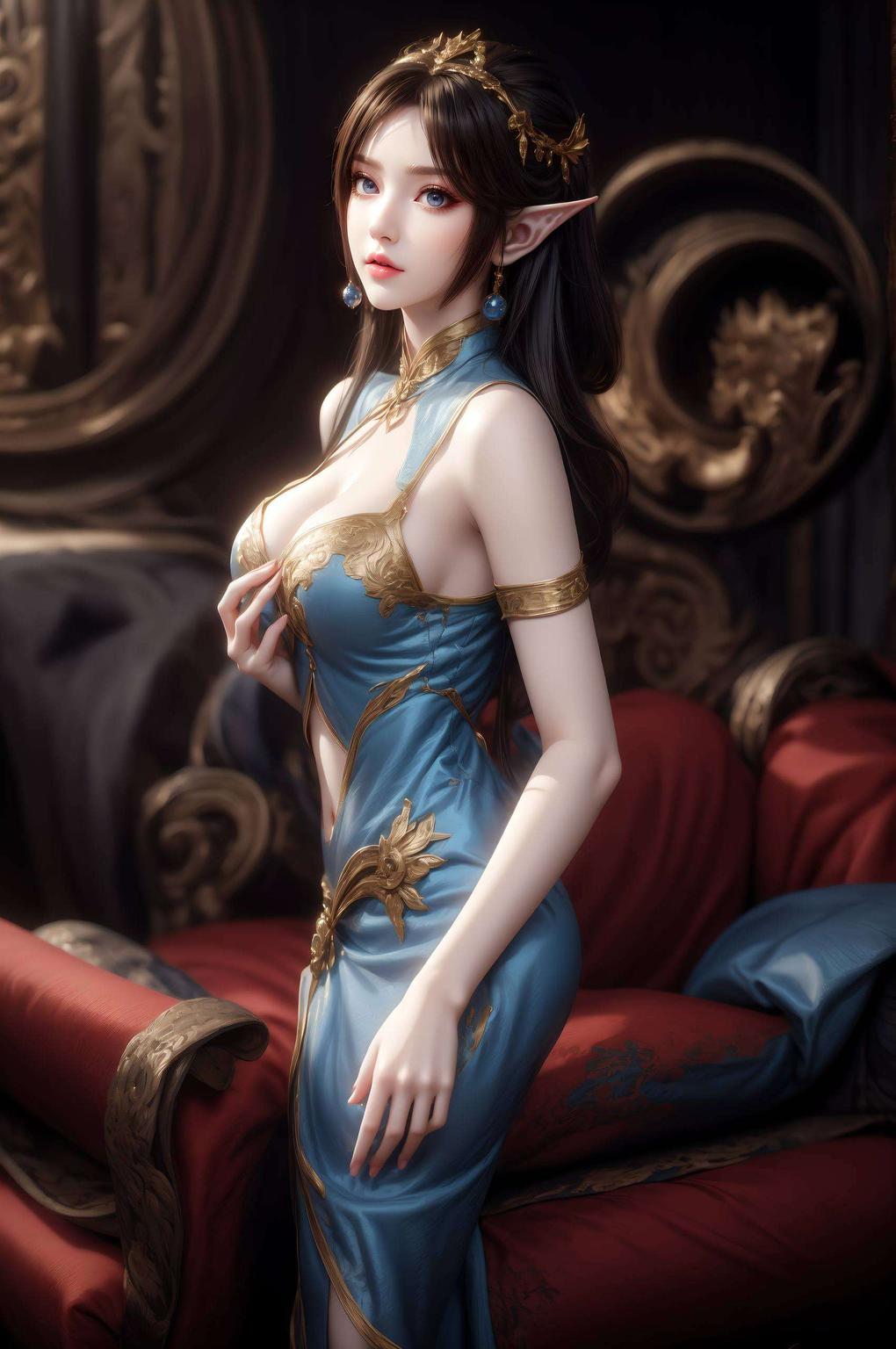 古风服饰配上俏皮表情这款壁纸以丑照为特色