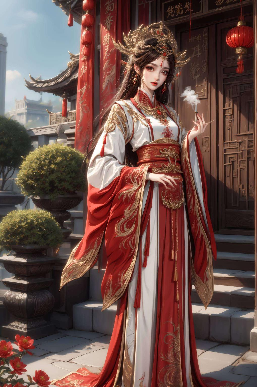 以完美世界中火灵儿那俏丽的身影为焦点既护眼又唯美