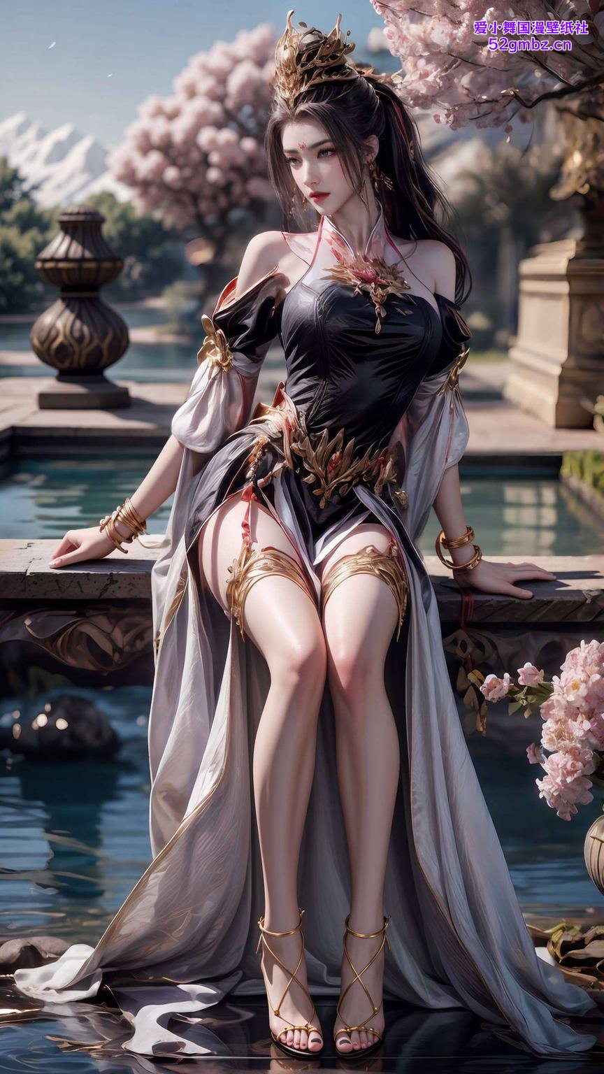 画面中酒玖师叔悠然坐在海边海风轻拂