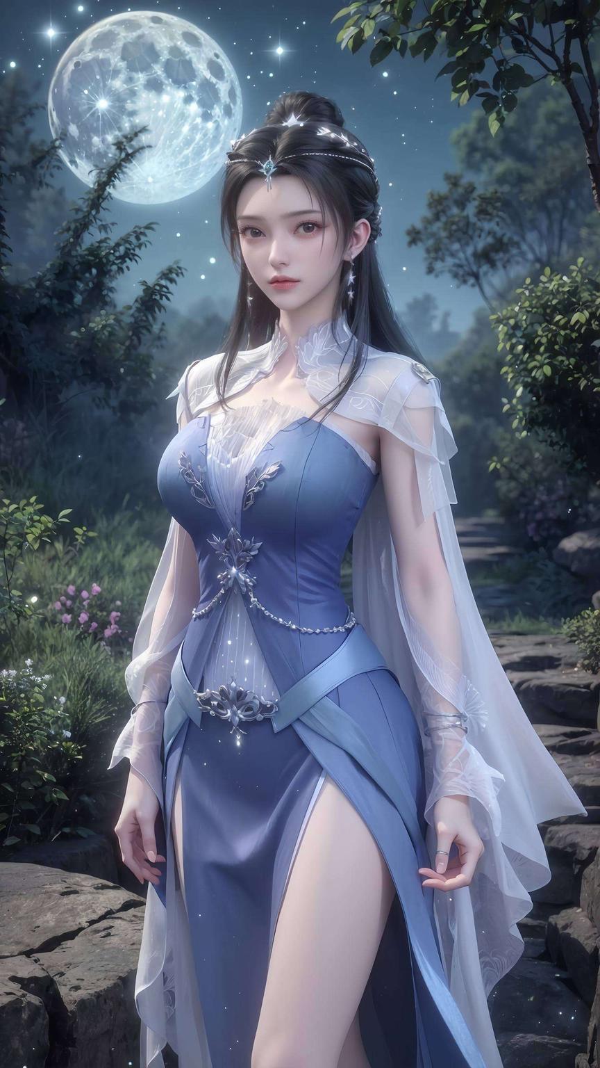 李慕婉轻纱遮面仿佛从古典画卷中走出