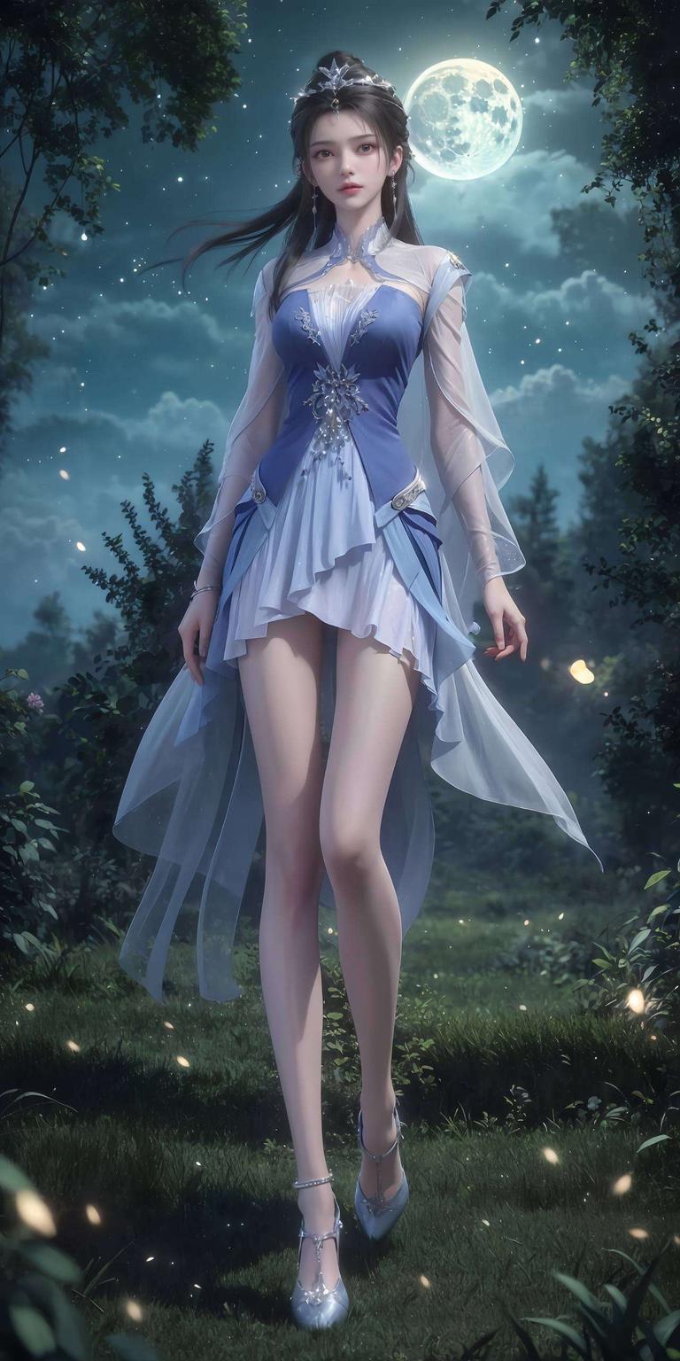 李慕婉翩翩起舞背景是梦幻般的星空