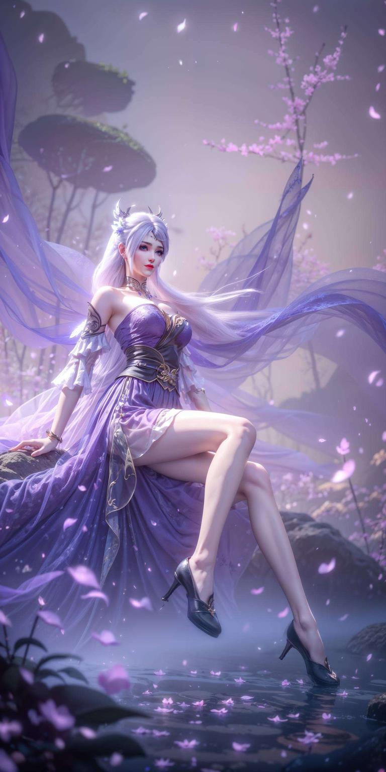 透明的水面映照着她的倩影简约而不失优雅