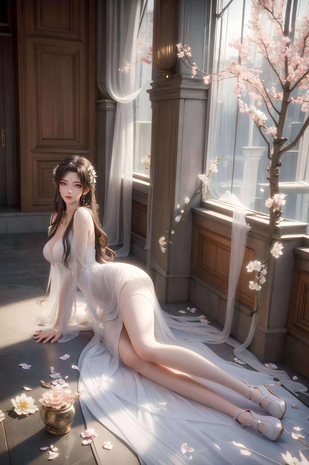 浪漫星空与静谧水面交织月婵与清漪壁纸携手