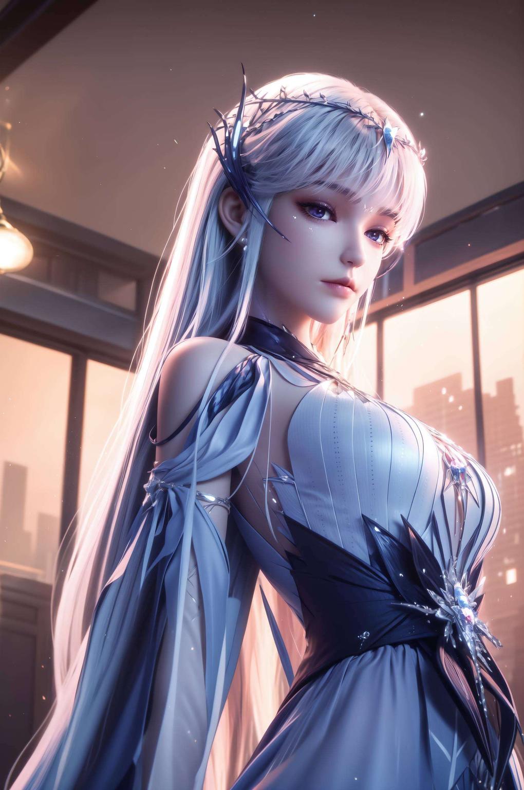 这款超还原精细的圣采儿高清横版壁纸炫彩的色调