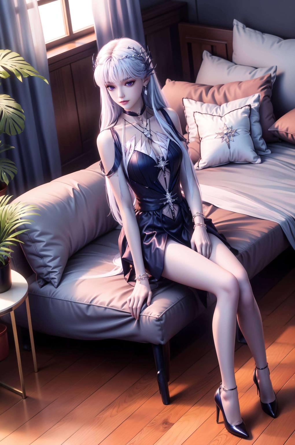 各位二次元的小伙伴们！这款高分辨率壁纸绝对让你眼前一亮！看这AI国漫女神实况壁纸——圣采儿画面宽广