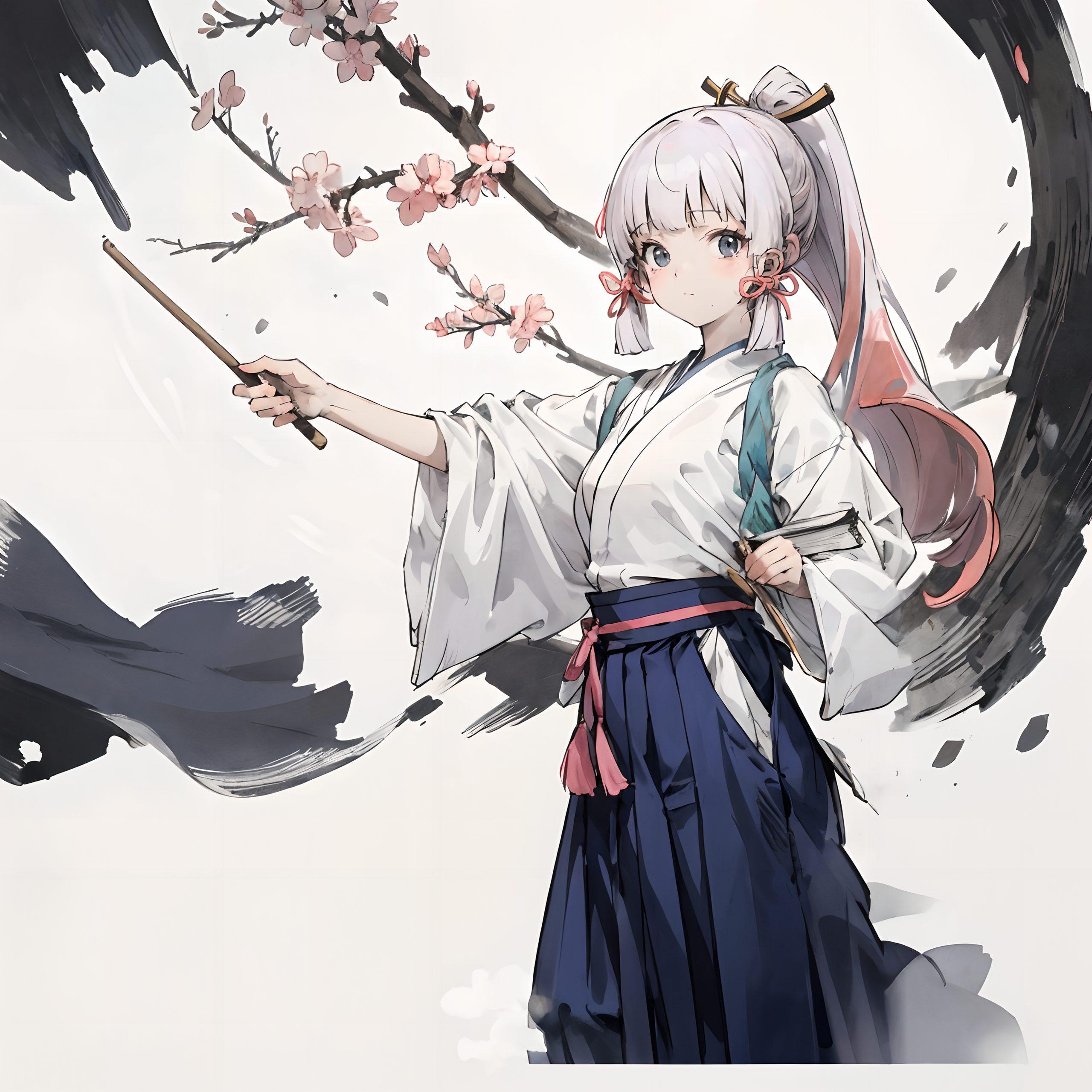 清新护眼以神里凌华的优雅身影为主题