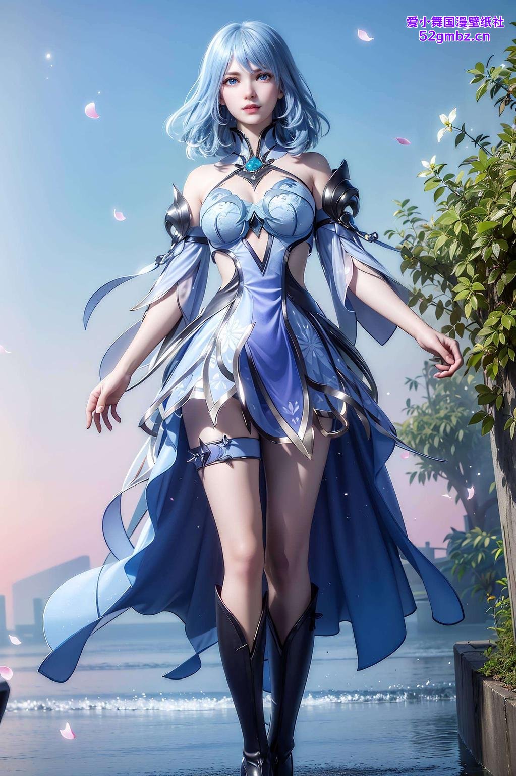 带你进入水冰儿的冰雪世界！梦幻的二次元动漫风格让你的手机瞬间变身动漫周边