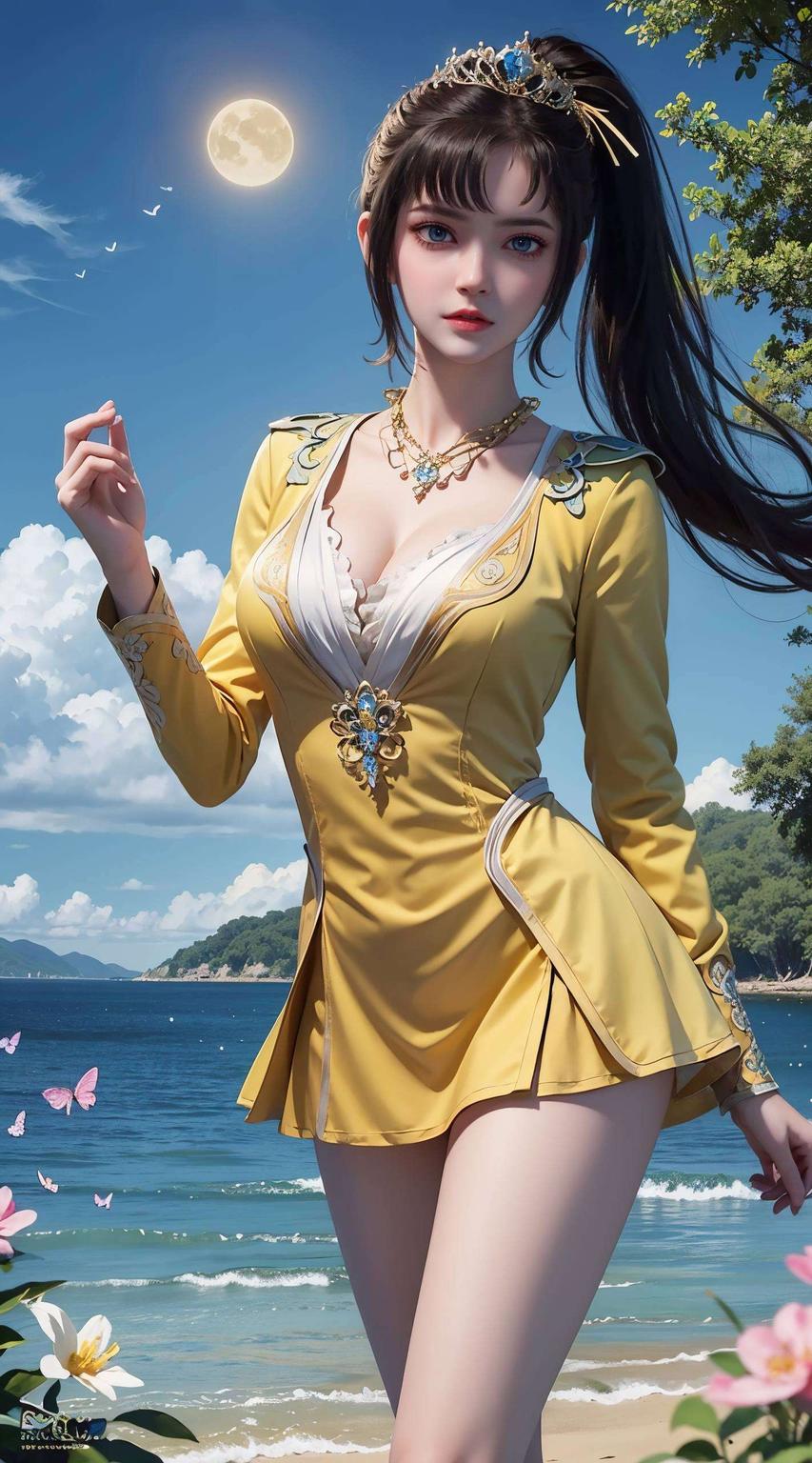 今天给大家带来一款完美高清、细节精细的壁纸！看这AI国漫女神司空千落动漫迷们