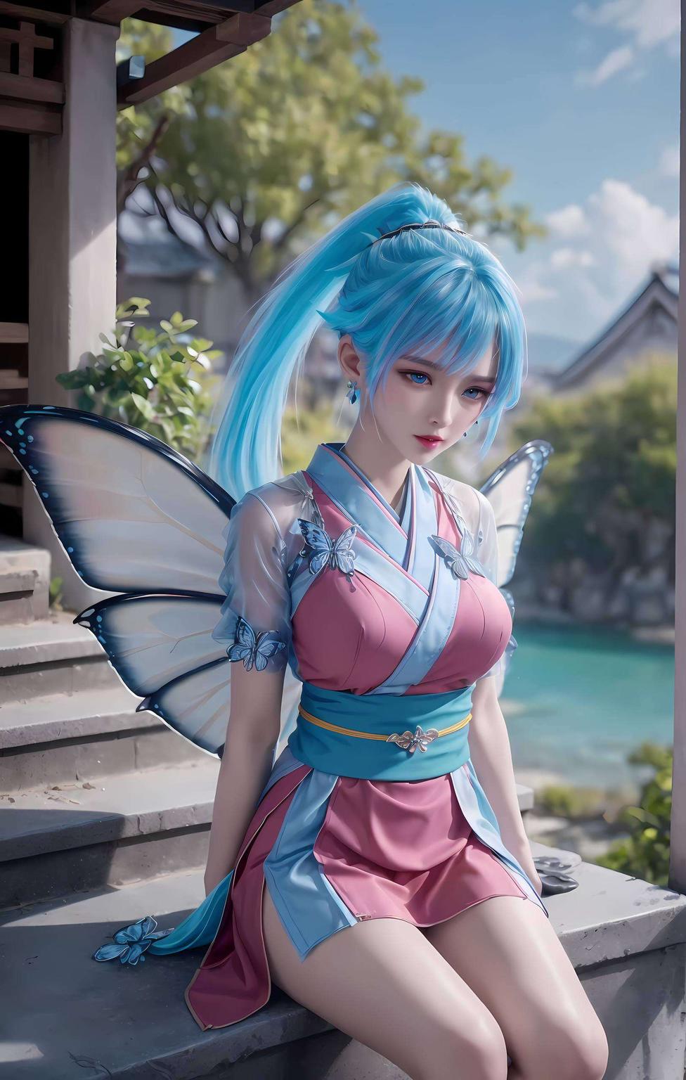 唐舞桐帅气壁纸二次元风满满！蓝色长发飘逸