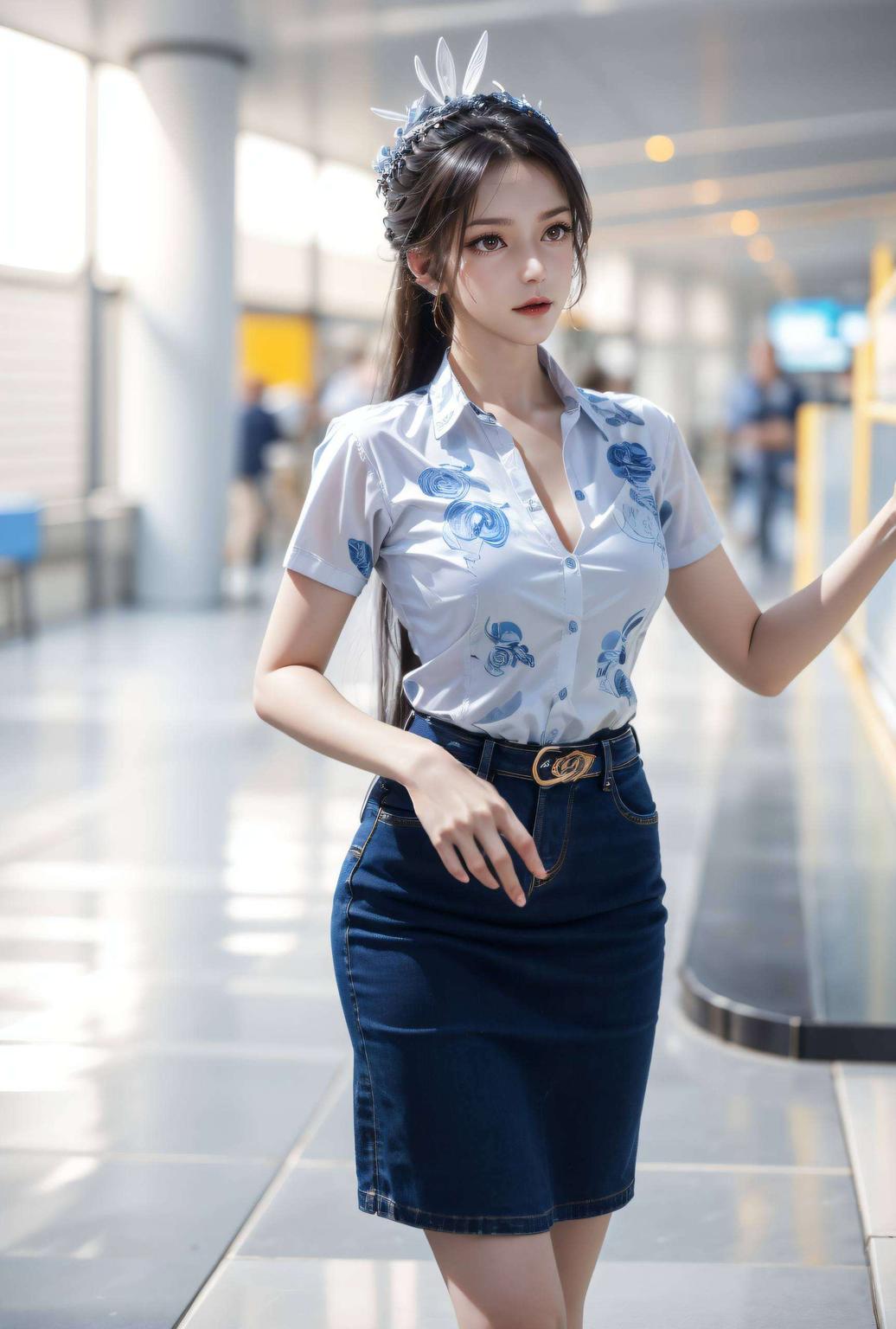 这款蓝色系小舞壁纸高清可爱满分细节清晰