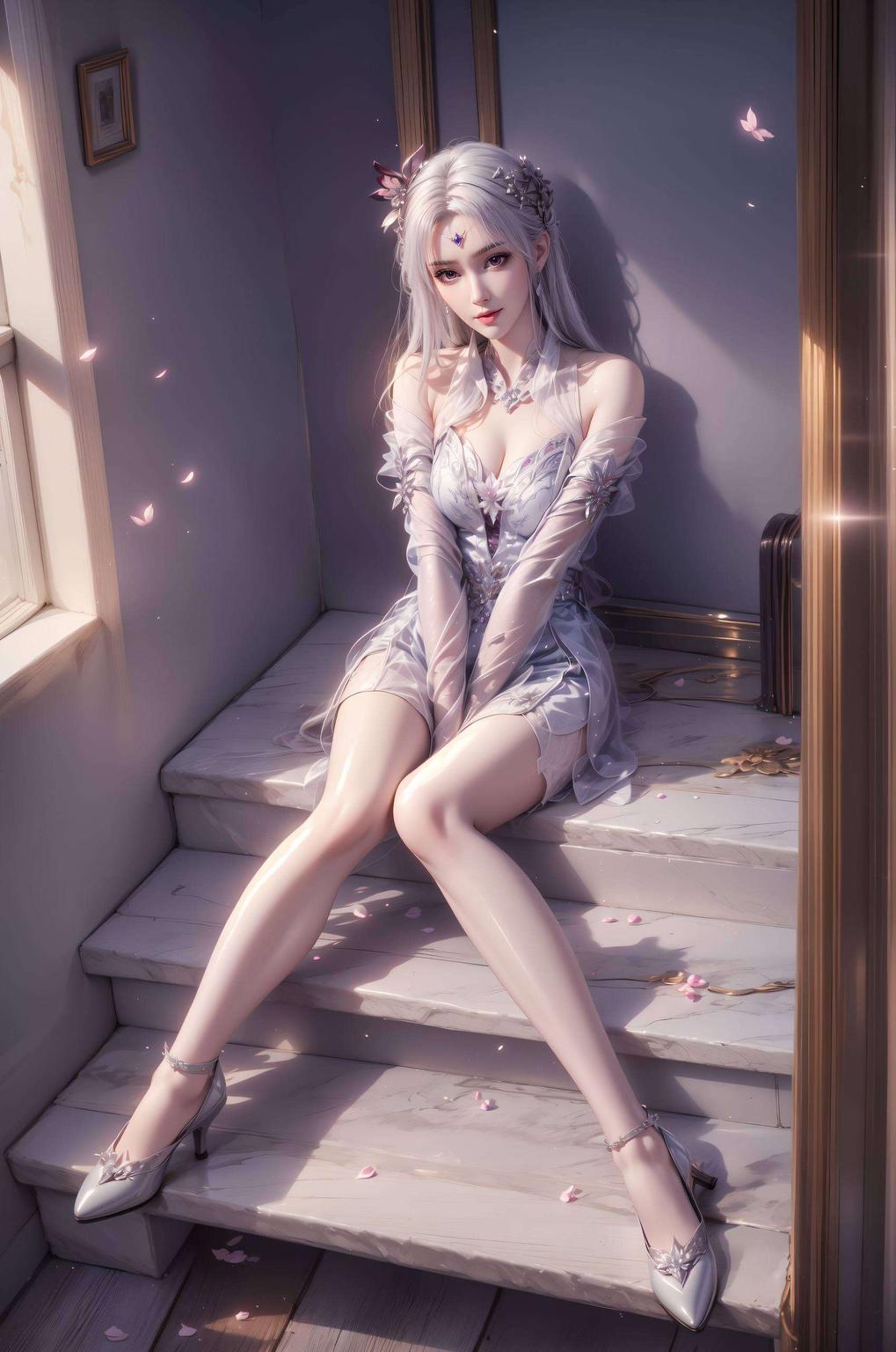 白衣翩翩宛如仙子下凡