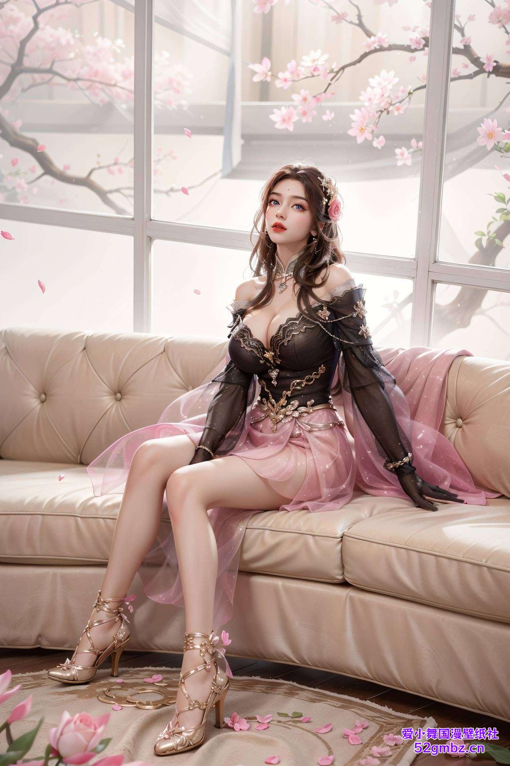 月婵轻舞！超清4K动态壁纸带你领略浪漫星空下的粉色奇迹