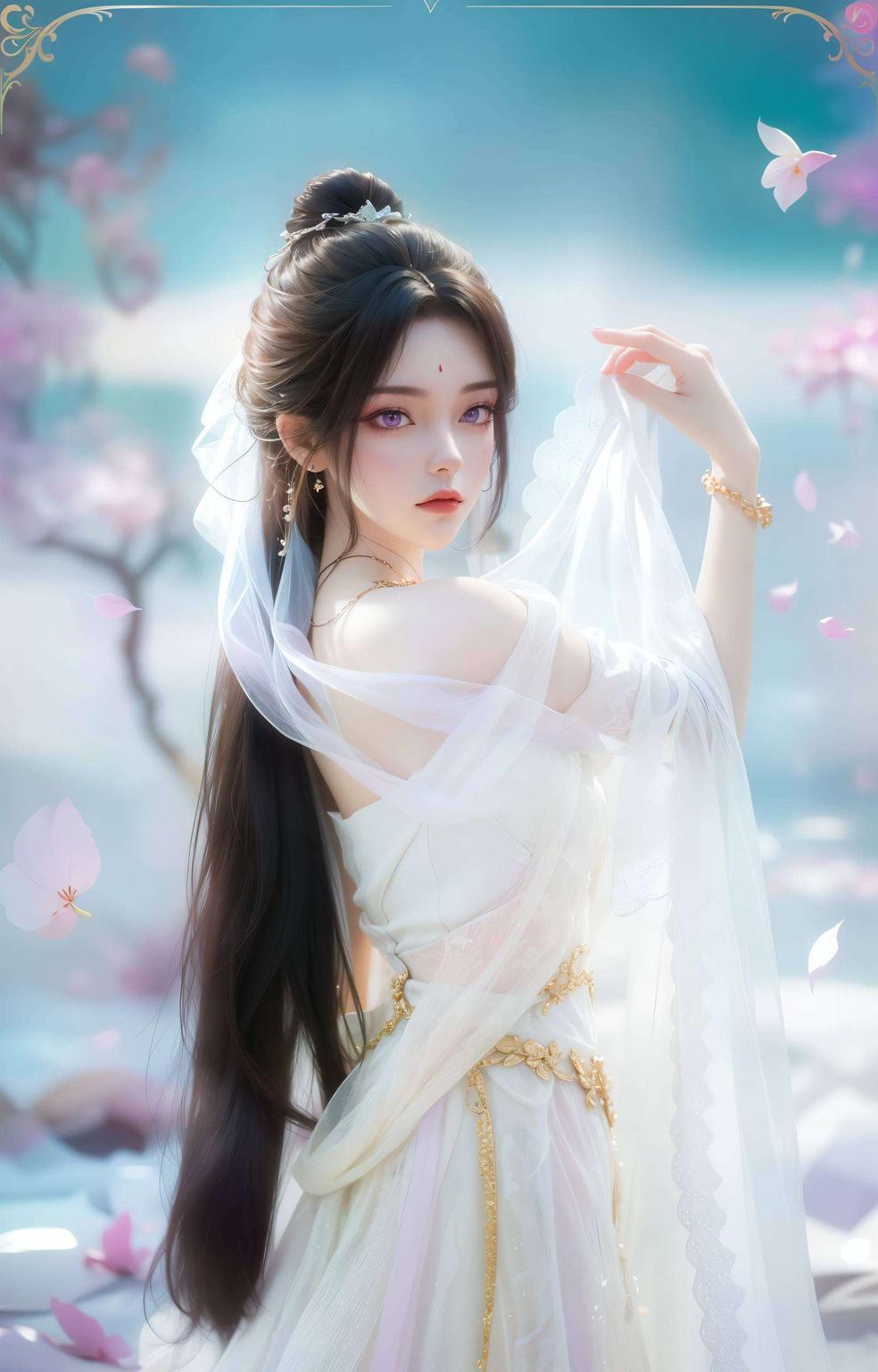 1920x1080高清呈现静谧的月光洒在神秘少女身上