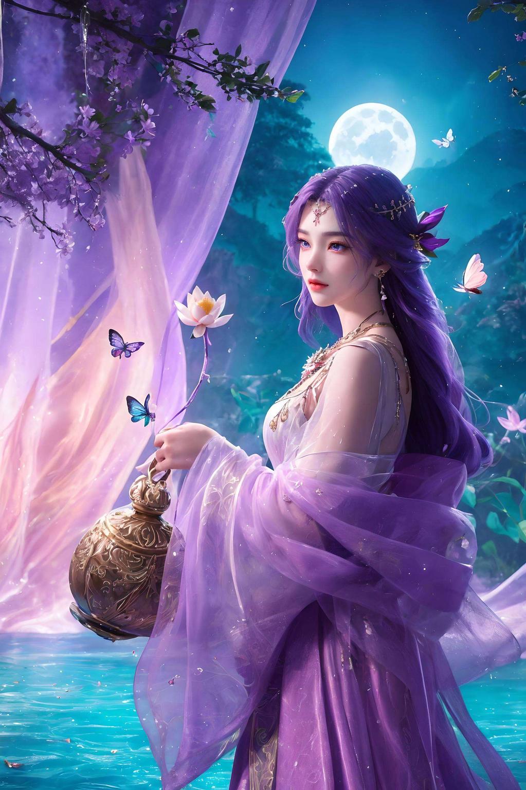 这炫彩壁纸简直是为云曦量身打造！高清画面捕捉了她的每一个细节